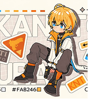 Anime-style character illustration with a color swatch label